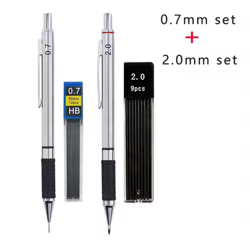 Metal Mechanical Pencil set with pencil grip Leads Art Drawing Student Office Supplies 0.5/0.7/0.9/2.0mm Automatic Pencil - Image 14