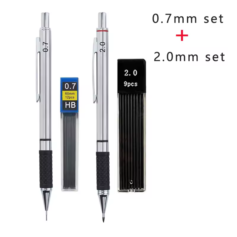 Metal Mechanical Pencil set with pencil grip Leads Art Drawing Student Office Supplies 0.5/0.7/0.9/2.0mm Automatic Pencil - Image 14