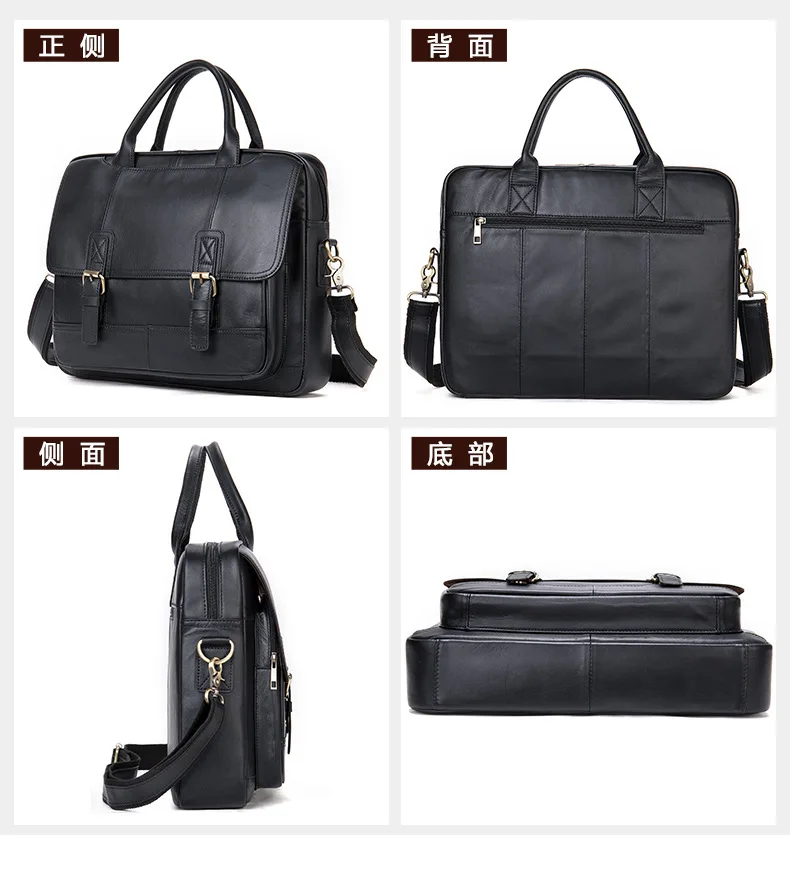 Borsa in pelle da uomo Valigetta da ufficio Messenger Uomo in vera pelle Borse per laptop da 15,6 pollici Borse da uomo Borsa a tracolla per 14 borse per computer