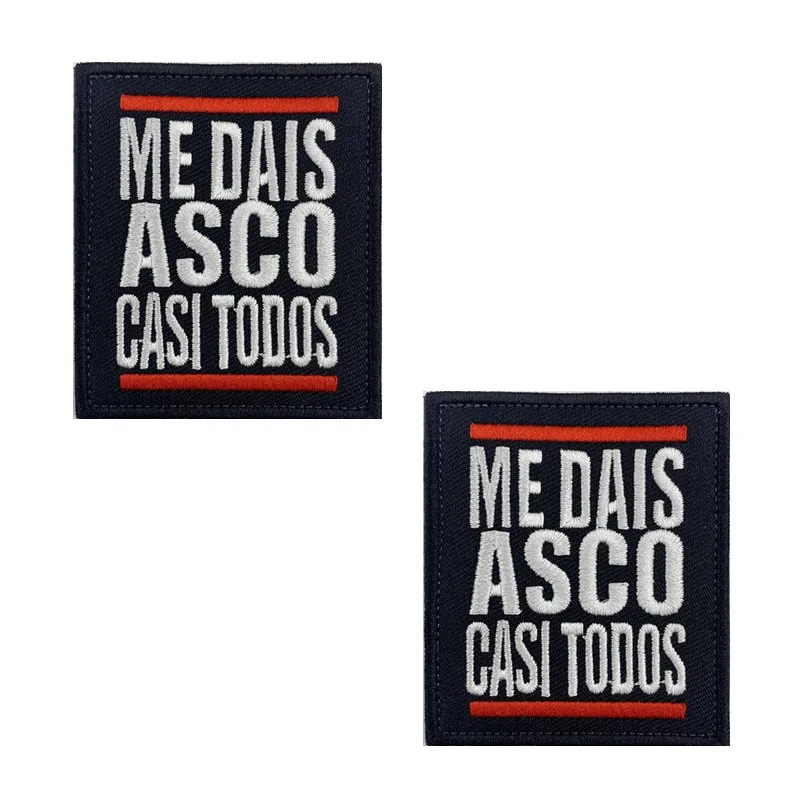 Embroidery Funny Spanish Alphabet Motivational Patches Spain Appliqued Chevron Stripes