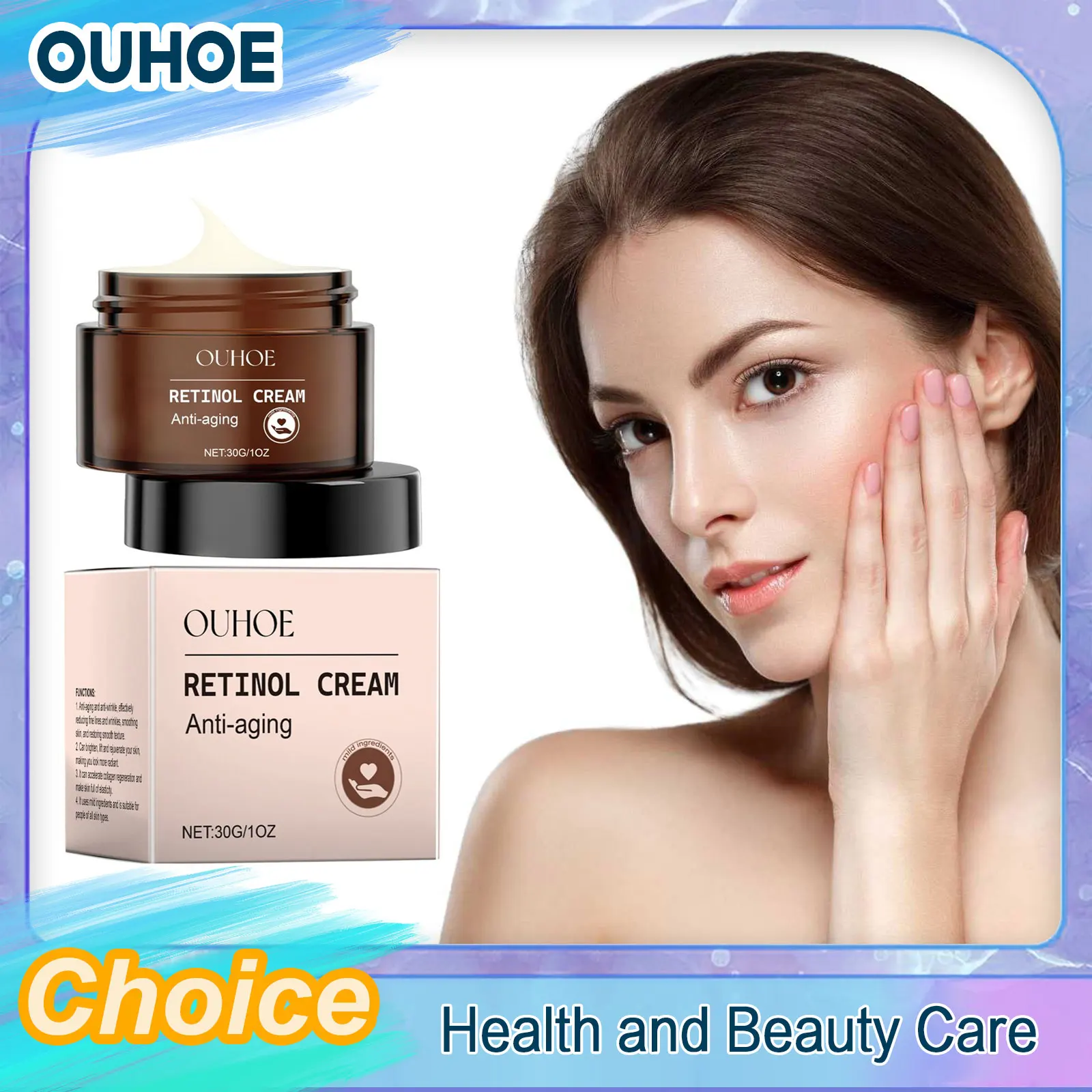 

Retinol Face Cream Remove Fine Lines Firming Lifting Brighten Moisturizing Nourish Hydrate Rejuvenation Facial Skincare Product