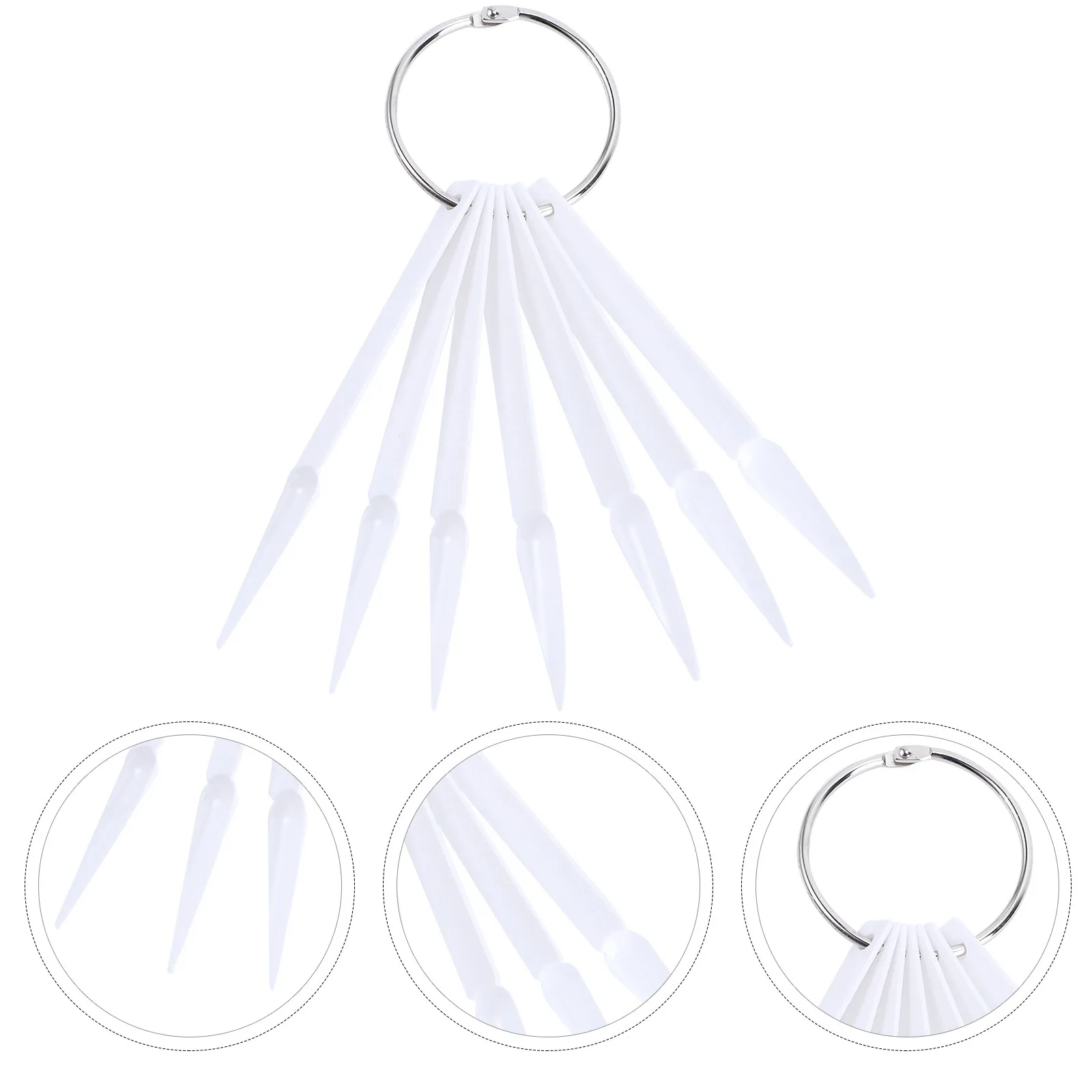 

100Pcs Nail Display Boards Fan Shaped Nail Practice Tips Manicure Color Plates Easy Carry Durable for Engraving Painting