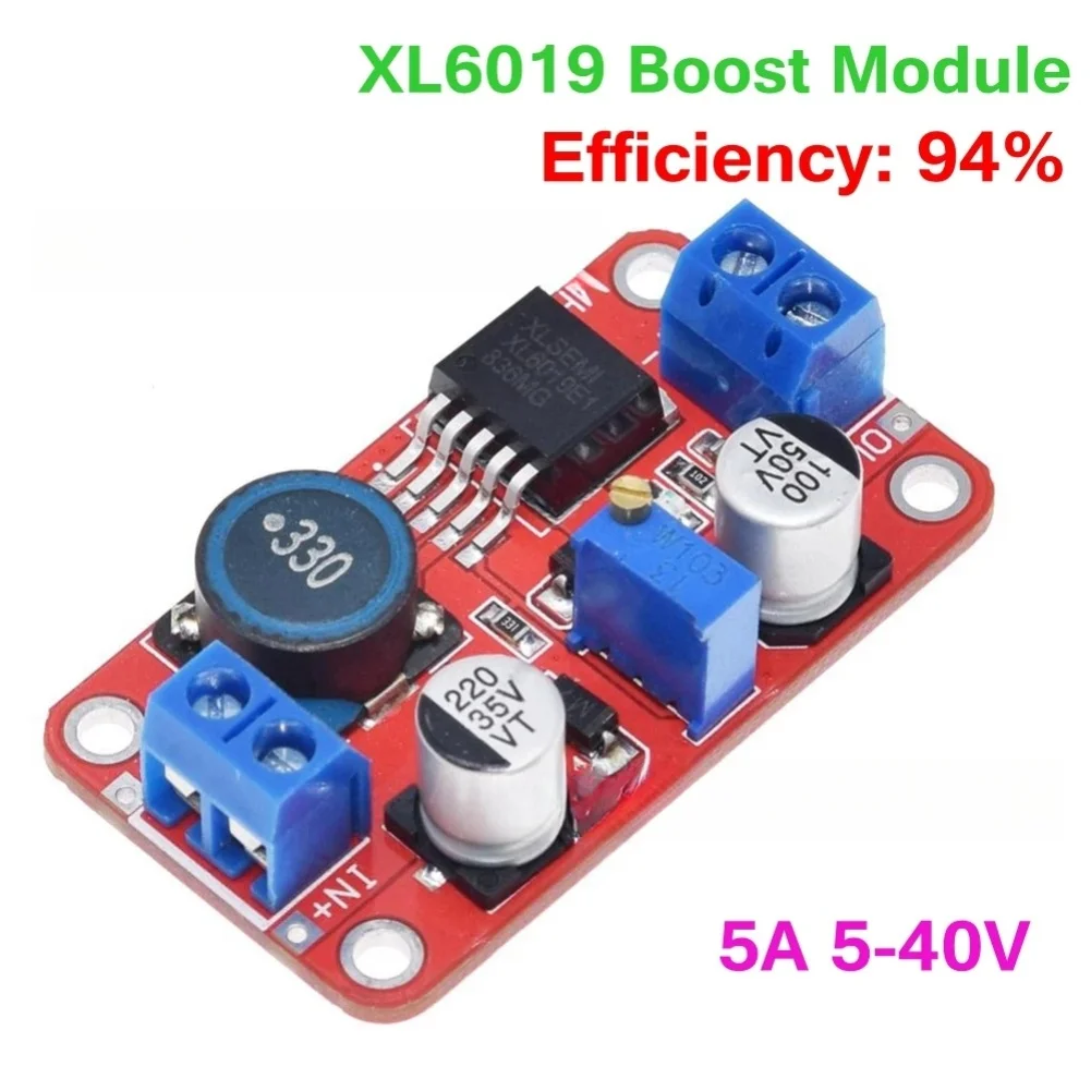 1pc XL6019 DC-DC Step Up Power Module Adjustable Power Supply 3V-40V To 5V-45V Integrated Boost Power Module For EPCs