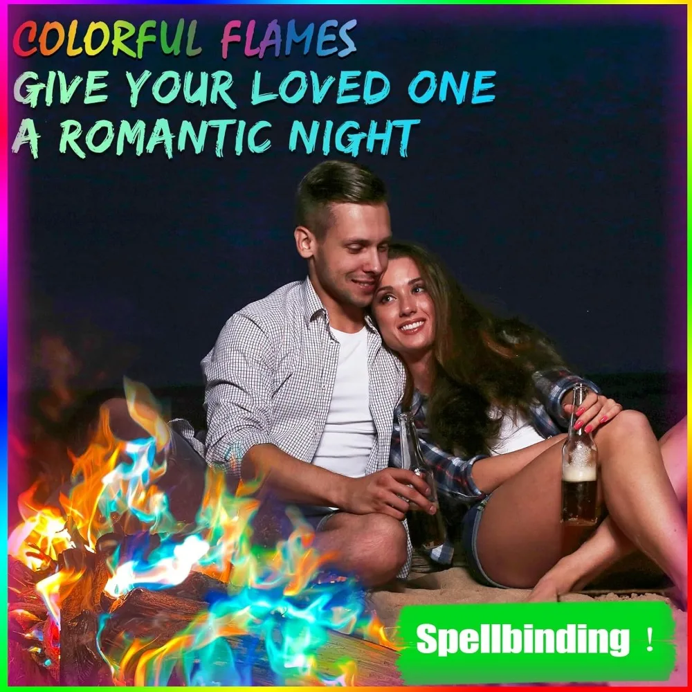 12 عبوة من عبوات النار المتغيرة الألوان للاستخدام الخارجي - تعزز حرائق المعسكر وحفر النار والمواقد مع لهب حيوي يدوم طويلاً #4