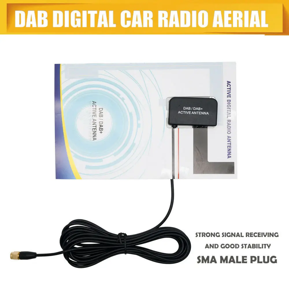 

1Pcs Digital Audio Broadcast Receiver Car Antenna Aerial 5V/12V Male Plug New Active Plug SMA DAB+ Car Aerial