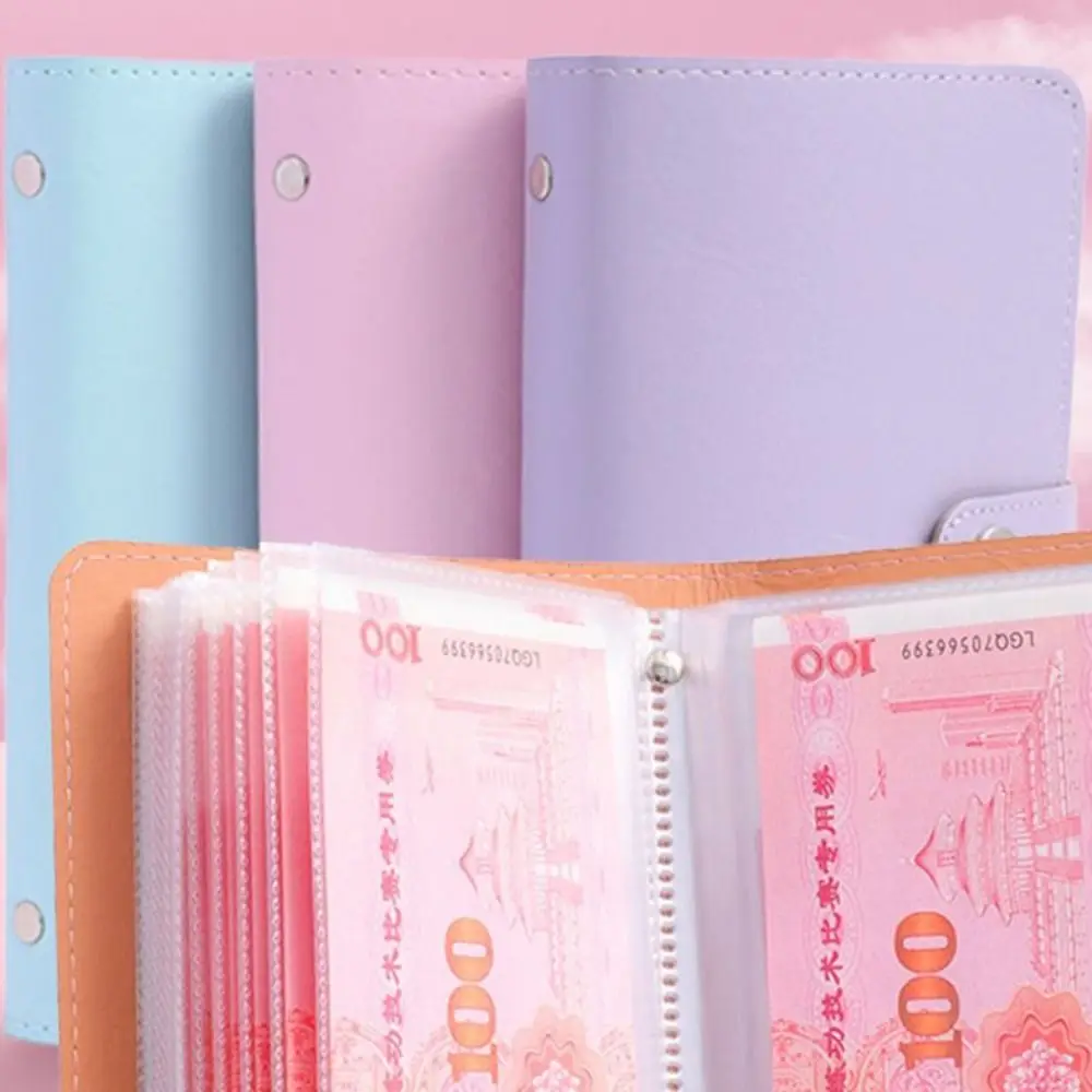

Save Money 100 Envelopes Money Saving Challeng PU Waterproof Mini Binder Savings Challenge Large Capacity Reusable