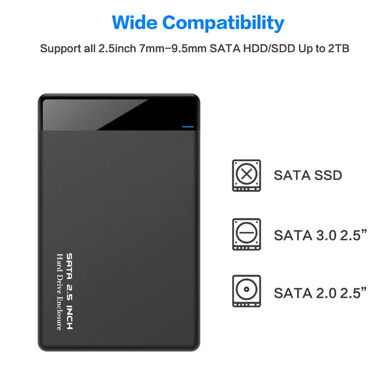 2.5-inch SATA Hard Disk Enclosure USB3.0 To SATA Mobile Hard Disk Enclosure Can Hold 6TB Large Memory