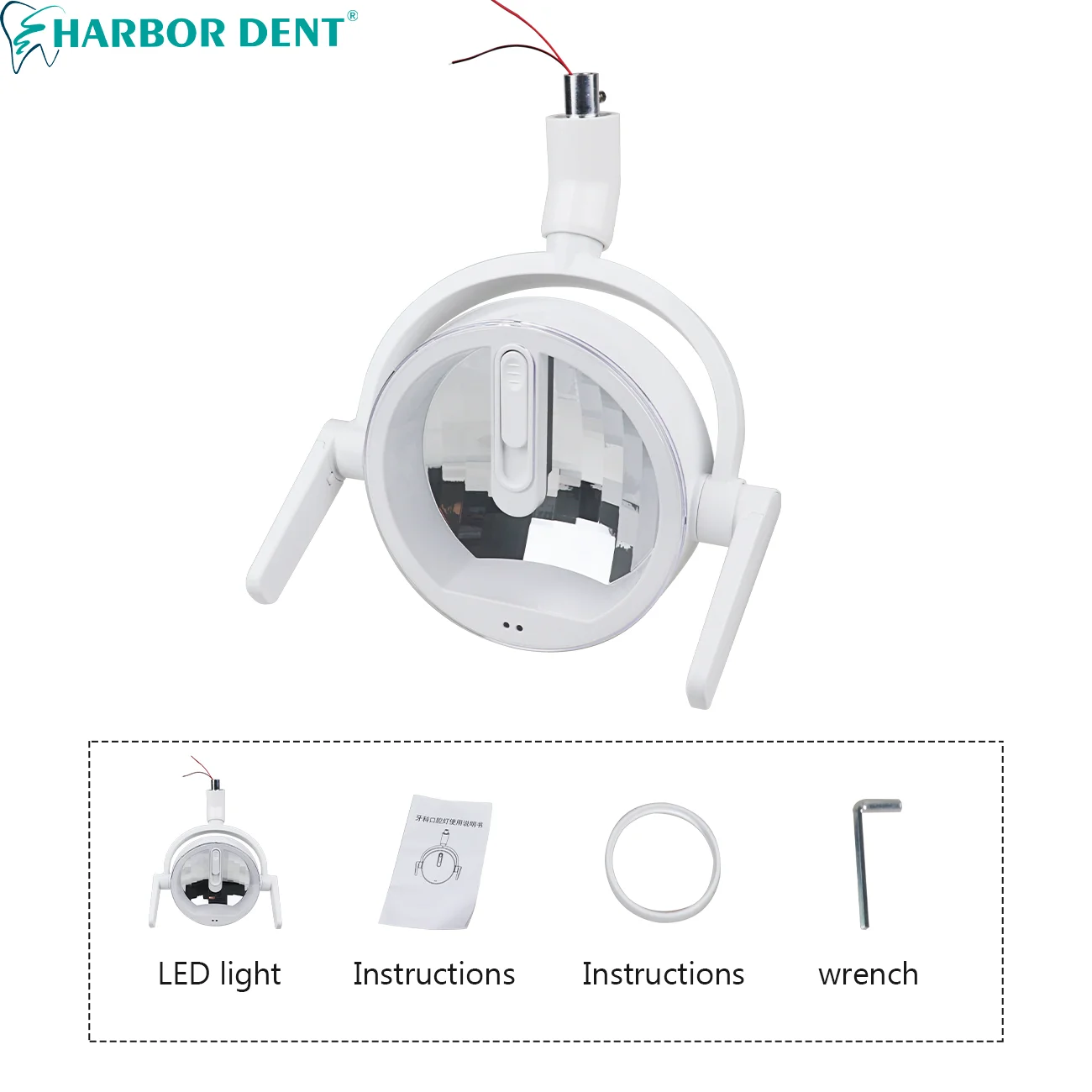 Lâmpada led refletora dentária com interruptor de um clique, cor branca/amarela, luz oral para equipamentos de odontologia de implante