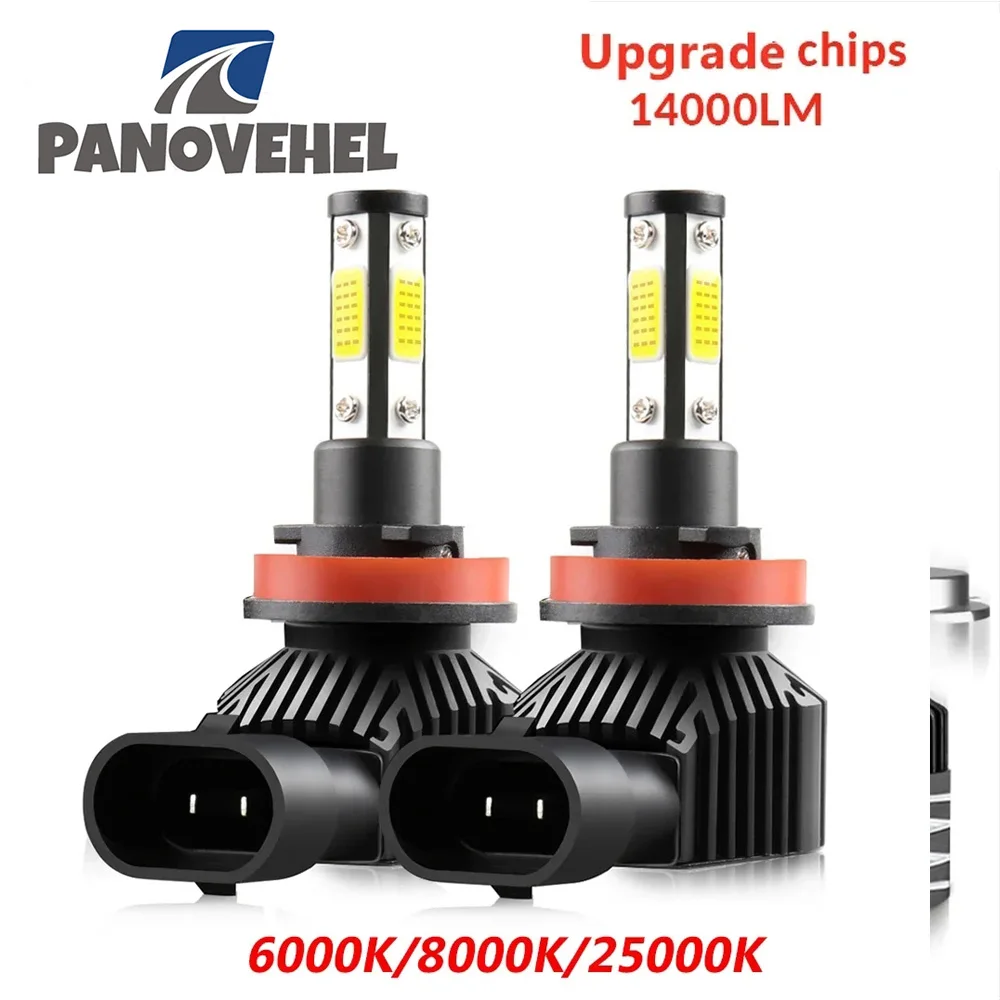 

PANOVEHEL 4 Side 360 Degree H7 LED Car Headlight LED 14000LM H1 H3 H4 H9 H11 Led Headlight Bulb 9005 HB4 9006 Car Lights 6000K