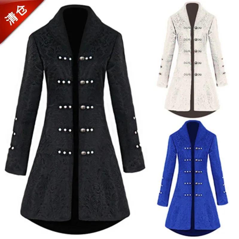 

Medieval Vintage Dress Women's Jacquard Medium-Length Coat
