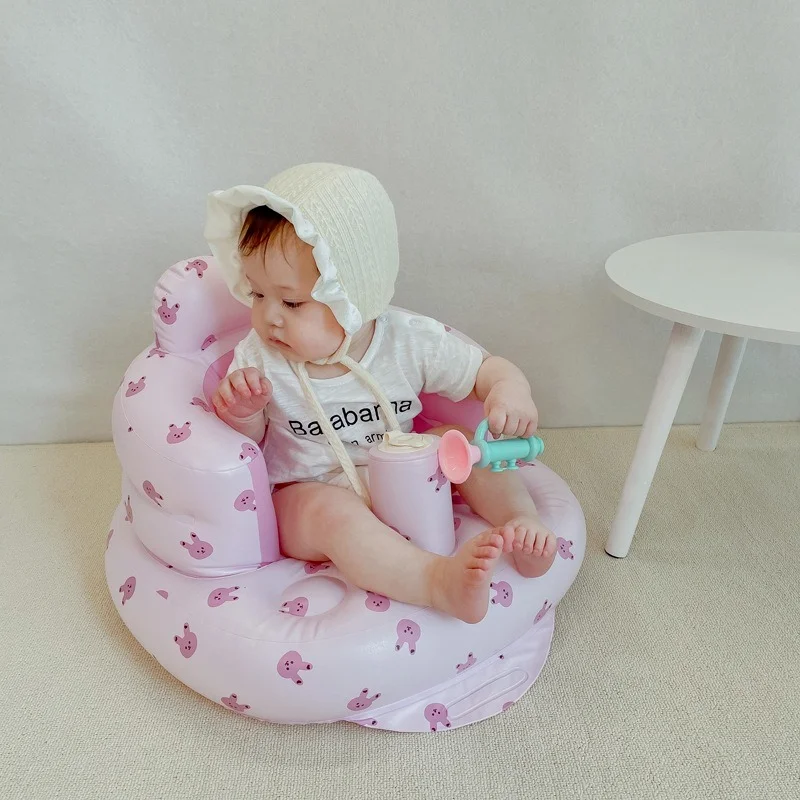 Ins Baby Inflatable Sofa Seat Children\'s Bath Inflatable Cushion Portable Baby Seat Cushion Carry Out Storage Baby Learning Seat