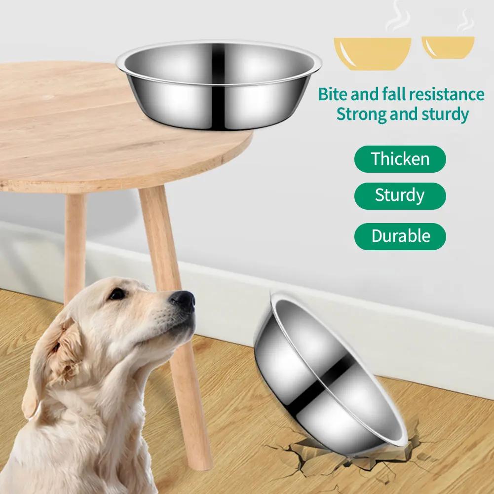 Cuencos para perros de gran capacidad, cuenco de alimentación para mascotas de acero inoxidable, cuenco para beber comida para perros y gatos, cuenco alimentador de Metal duradero y barato