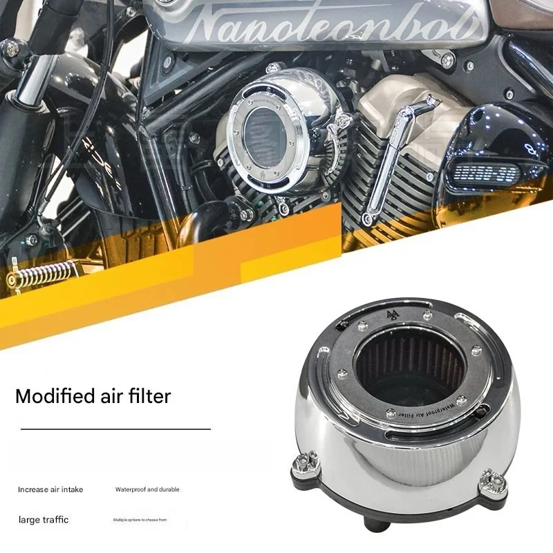 Semi-transparent air filter, large air intake, high flow rate, waterproof filter for BENDA Napoleon bob 250.