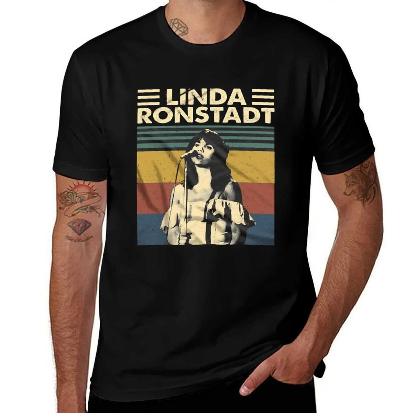 

Linda Ronstadt T-Shirt cotton man t-shirts vintage graphic tee valentines clothes plain black t-shirts for men