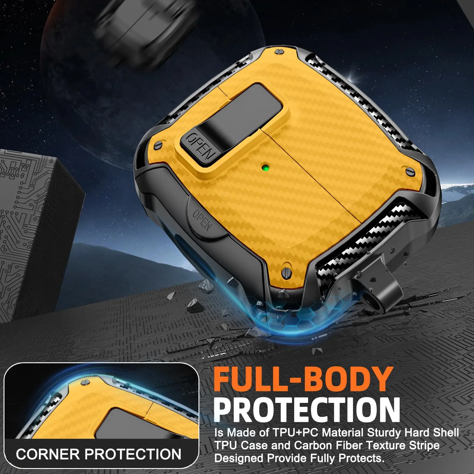 Samsung Galaxy Buds 3 & Buds 3 Pro用 セキュアロックケース（スマホスタンド付き）、MagSafe対応落下防止カバー