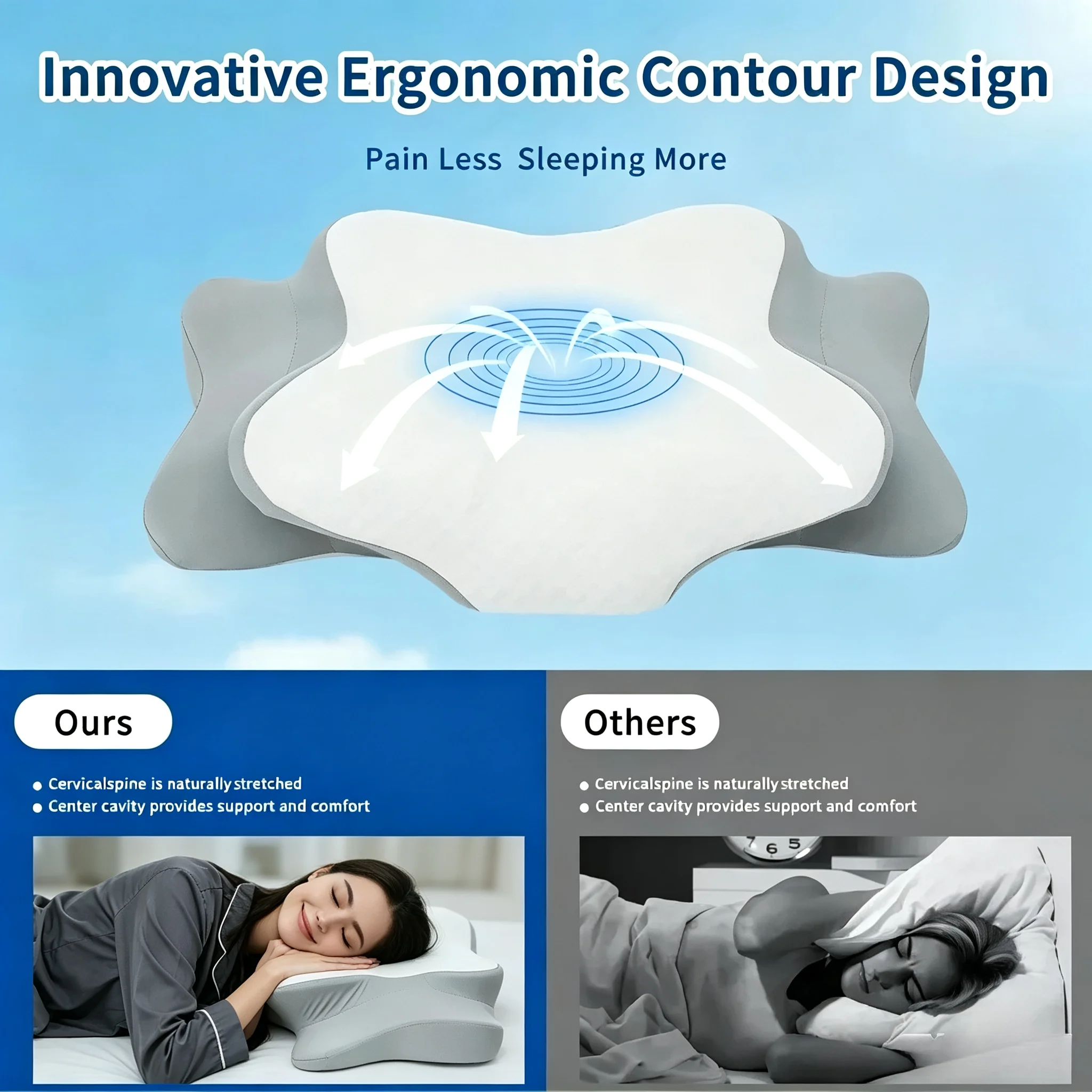 Butterfly pillow Zero pressure memory deep sleep Neck pillow Side sleep Pressure relief sleep pillow