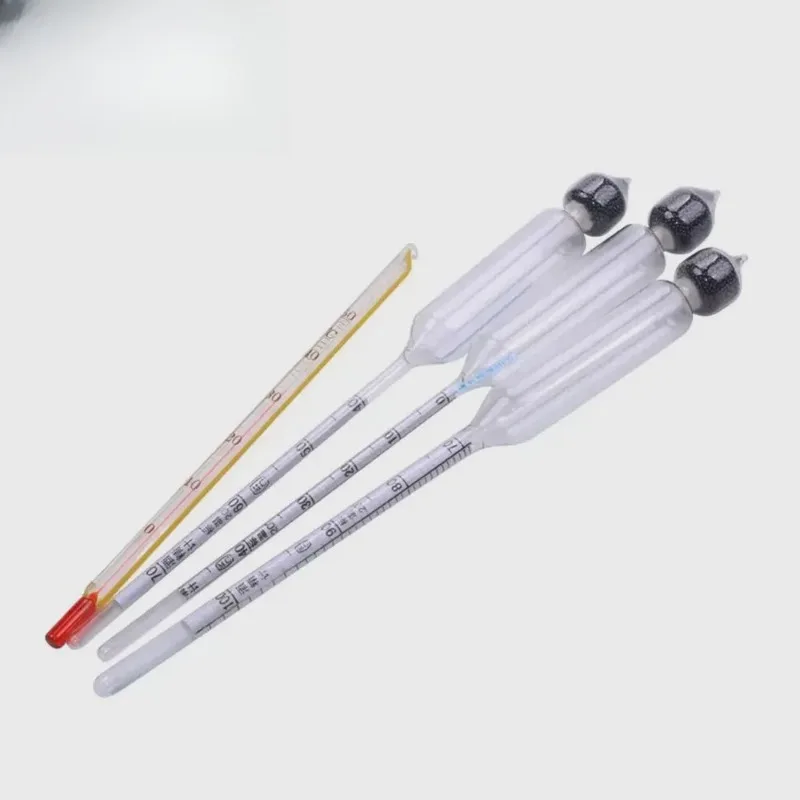 Glass Liquor Meter Set with Alcohol Detection Tool Parts Kit Alcohol Densitometer for Alcohol Testing