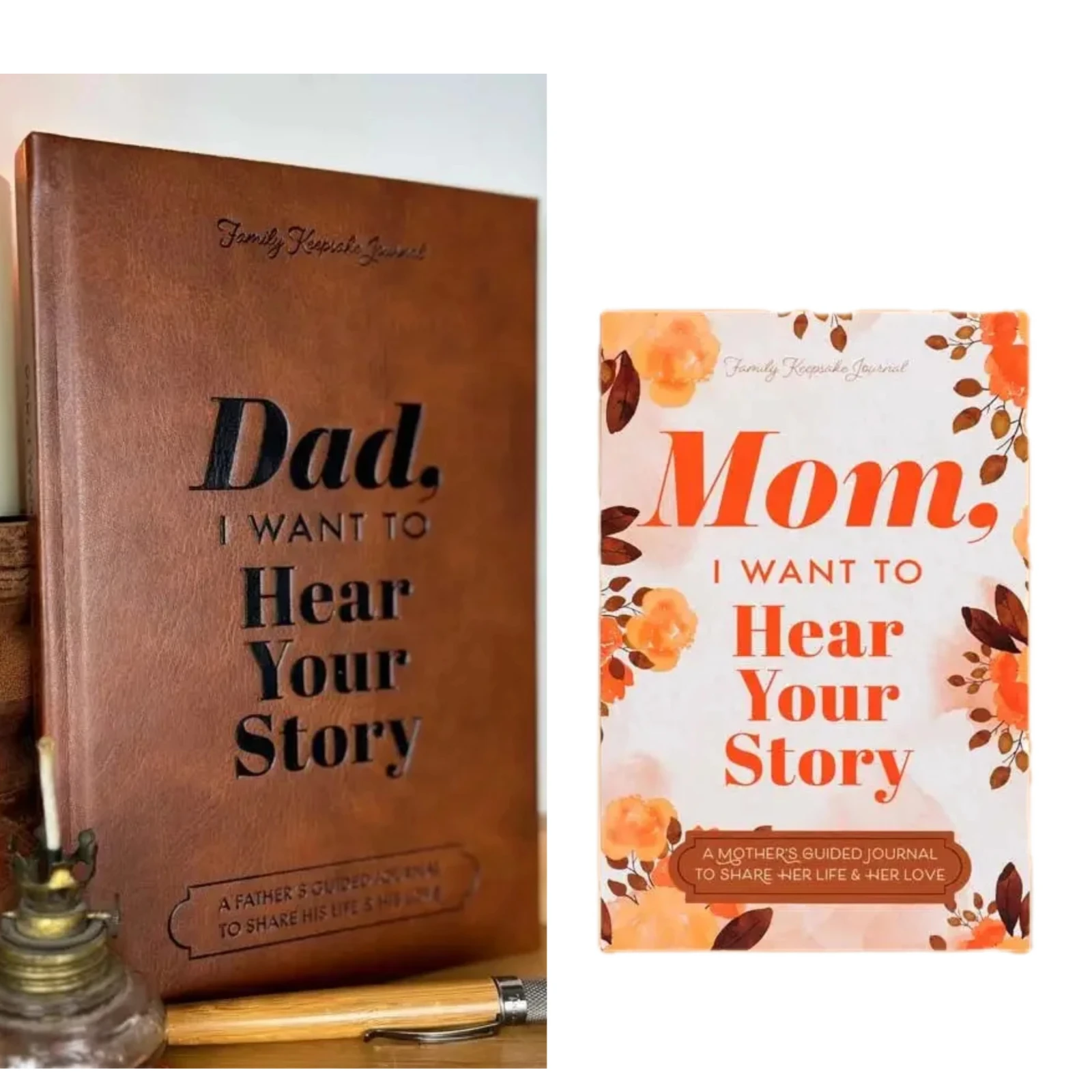 

I Want To Hear Your Story The Gift Your Mom Will Love Dad Mom Leather Memory Books Heirloom Edition Sharing His and her Life