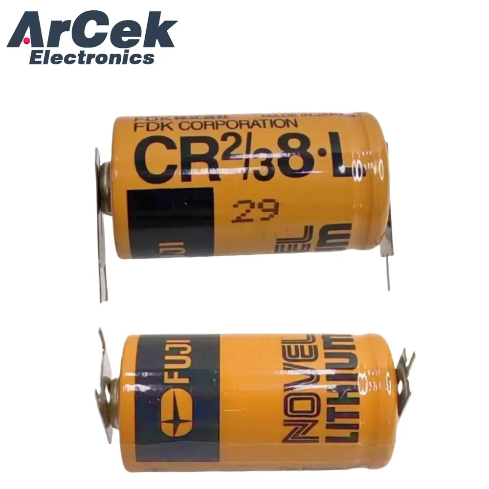 2PCS Original FDK CR2/3 8.L 3V PLC Lithium Battery with 2 Pin for Smart Card Meter Wireless Communication Computer Power Supply