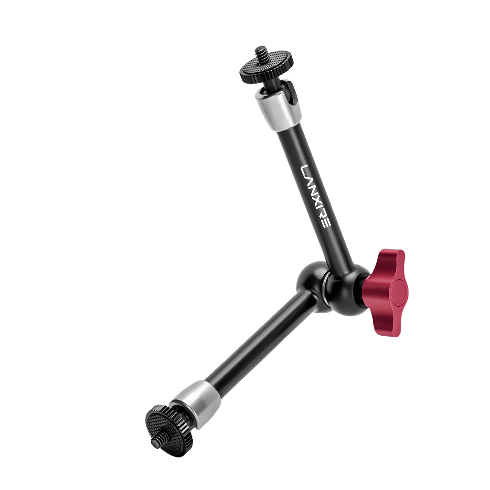 

Lanxire 9.8" Magic Arm Double Ball Head 1/4" Screw Articulating Arm for Camera Monitor LED Light Mic Vlogging Video Rig Black