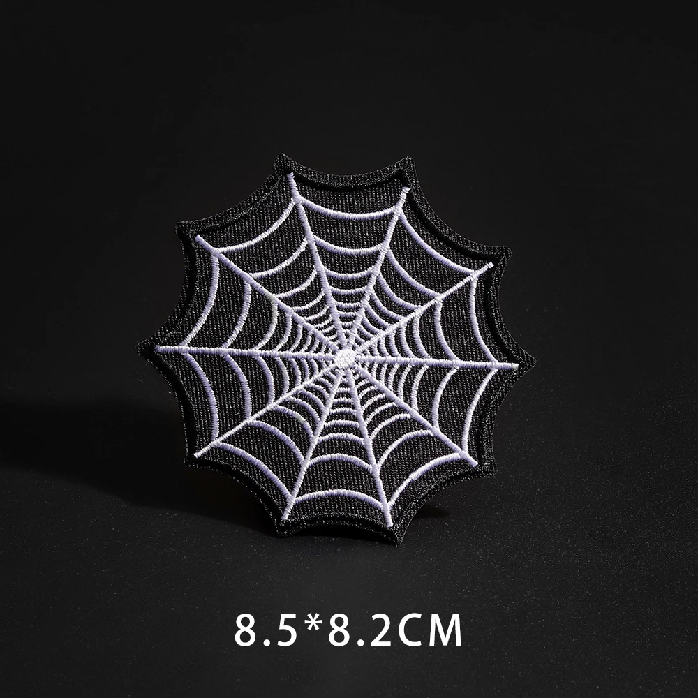 Fine Punk Spider web size: 8.5 * 8.2CM Patches Iron On Embroidered Appliques Sewing On  Clothes Sticker