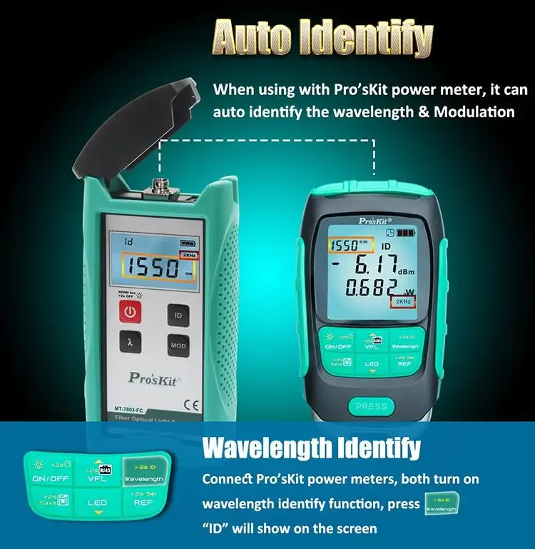 Proskit MT-7616 High Precision Power Meter 4 in 1 Multifunctional Optical Pen Tester Disconnected LAN Cable Failure Tester