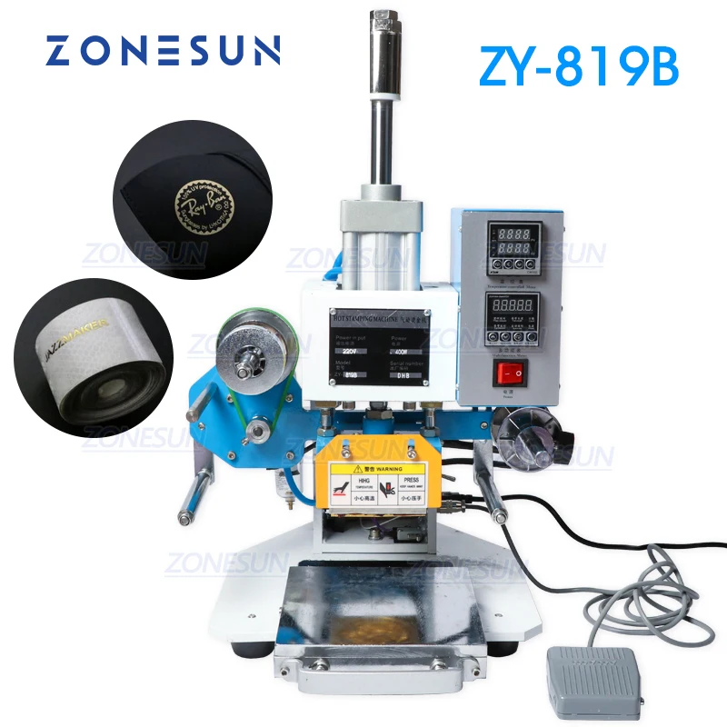 

ZONESUN ZY-819B Pneumatic Stamping Machine,leather LOGO printer,pressure words machine,name card stamping machine(220V/50Hz)