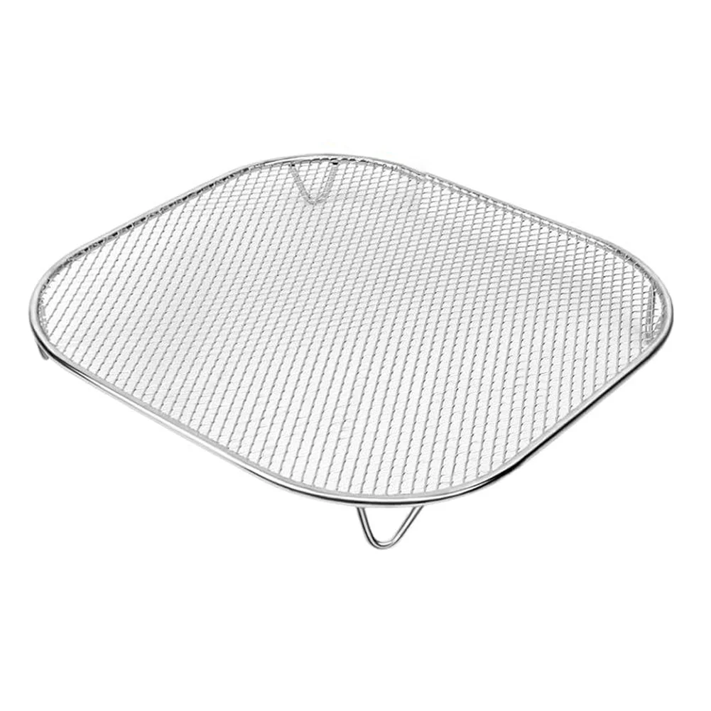 Stainless Steel Crisper Tray For NJ Crispi FN090 FN091 FN100 FN101 FN103 Air Fryer Barbecue Rack For 2.5Qt 6Qt Glass Pots Silver