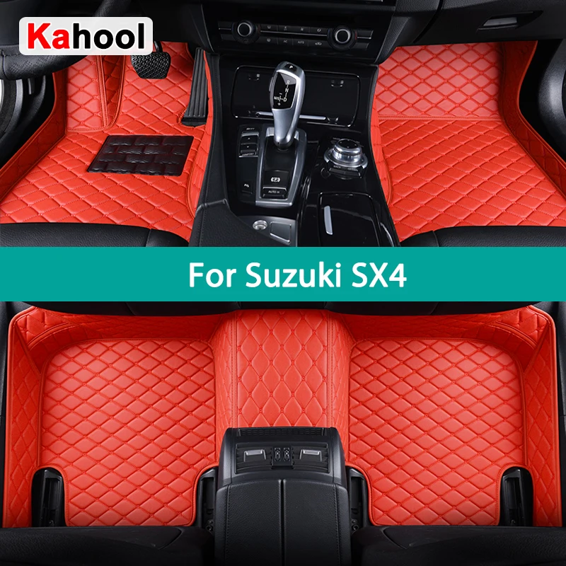 

KAHOOL Custom Car Floor Mats For Suzuki SX4 Auto Carpets Foot Coche Accessorie