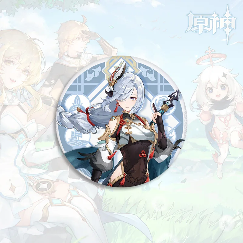 Game Genshin Impact 58mm Brooch Pin Shenhe Yun Jin Yae Miko Hu Tao Cosplay Badge Accessories Clothes Backpack Decoration Gifts