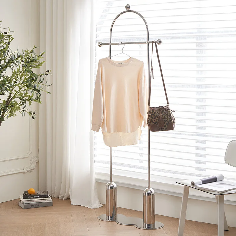 ريترو بسيط من الفولاذ المقاوم للصدأ وابي **** أرضية تخزين شماعات رف المعطف #4