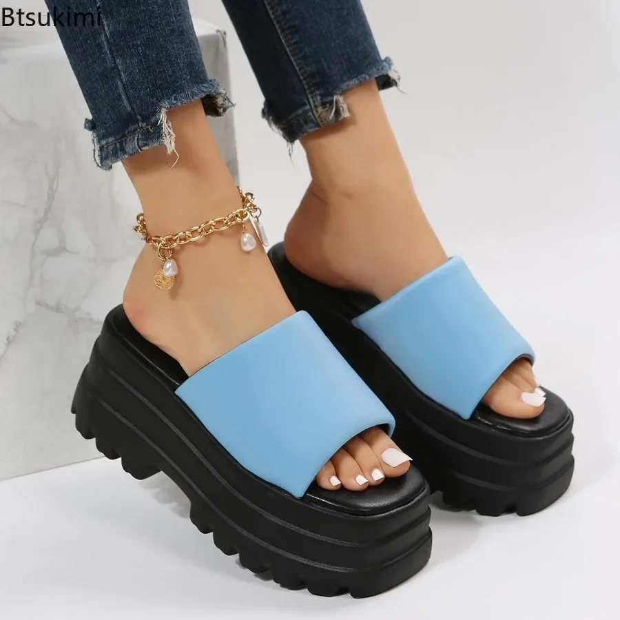 New 2024 Women\'s Fashion Platform Sandals Spring Autumn Wedges Slipper Sandals Shoes for Ladies Thick Bottom Large Size Slippers