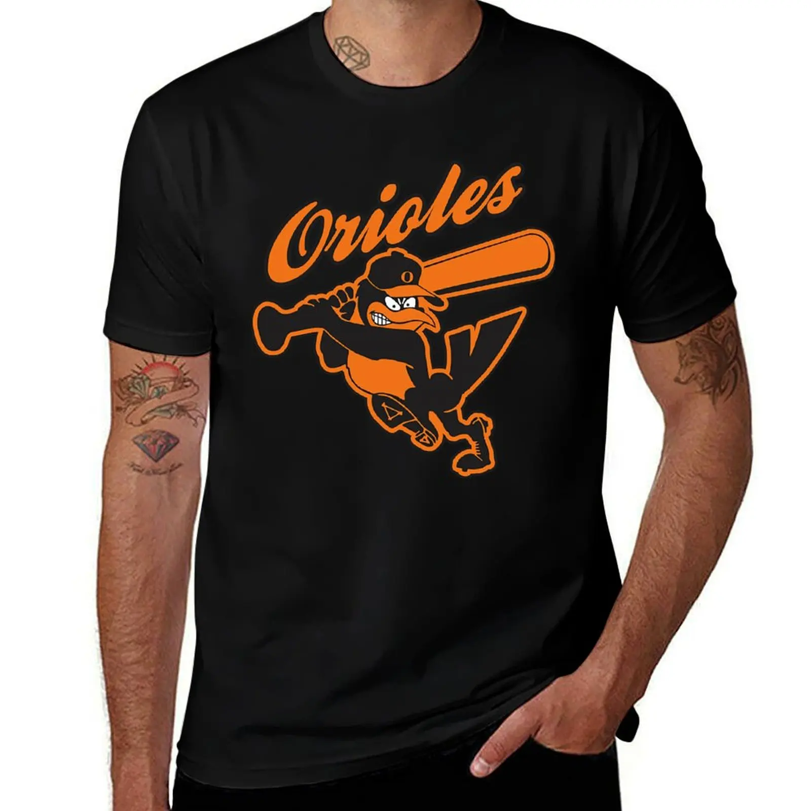 Orioles Baseball T-Shirt blue archive vintage t shirts mens t shirts top quality