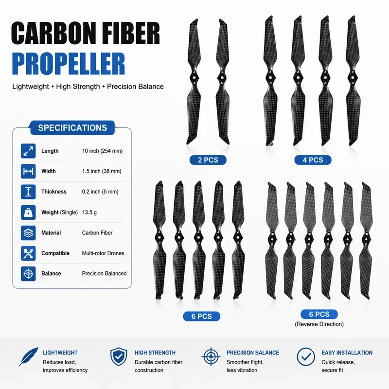 2pcs for DJI Mavic 2 Pro Platinum Carbon Fiber Propellers Blades 8743 Foldable Quick Release Props for Drone Accessories