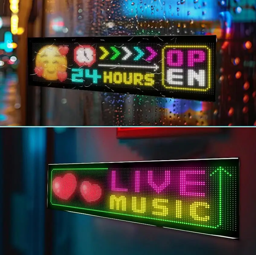 Programmable LED Matrix Panel Light Flexible Screen Display Animation Message Scrolling Sign APP Control For Shop Bar Party