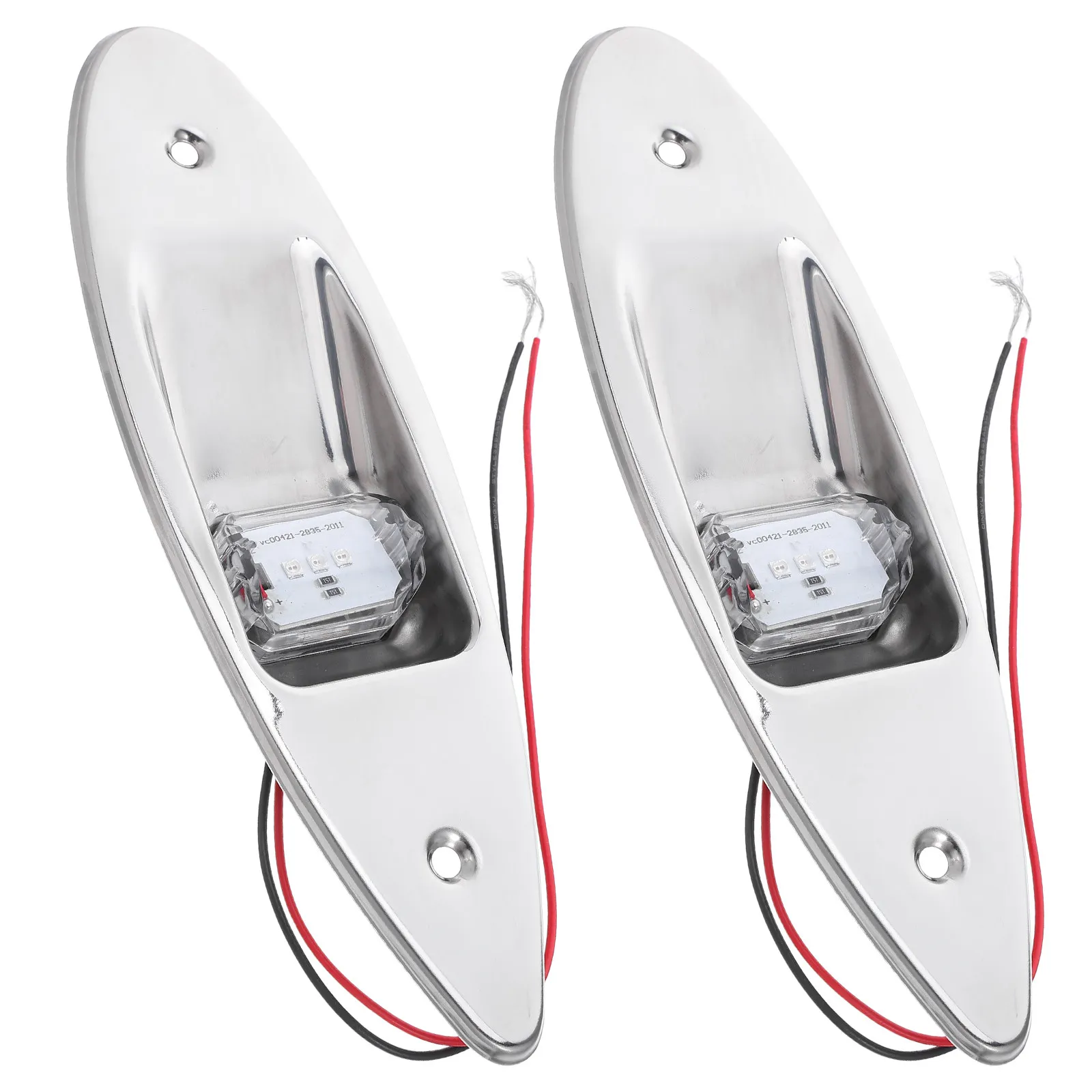

2Pcs Marine Navigation Lights Stainless Steel Red Green LED Flush Mount Boat Sidelights Kayak Yacht Pontoon Signal Lights