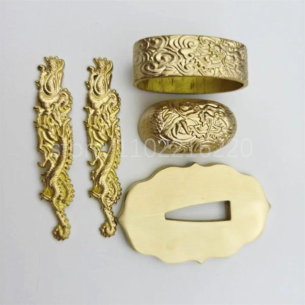 Unique Copper Tsuba Handguard Guard Brass Fuchi Kashira Menuki For Japanese Real Japan Samurai Katana Tachi Tanto Sword Fittings