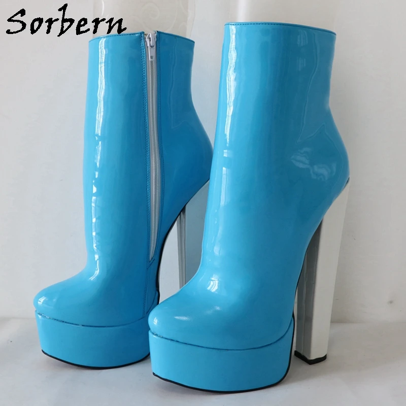 Sorbern 20cm Platform Ankle Boots Unisex Black 5