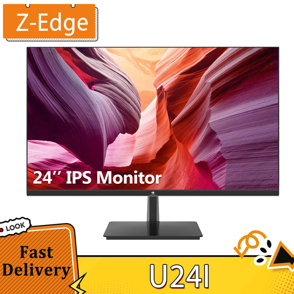 Z-Edge U24I Monitor 24 inch Full HD 1080 Display, 1920*1080 LED Monitor 178 Degree Wide Angel View Eye-Care Tech