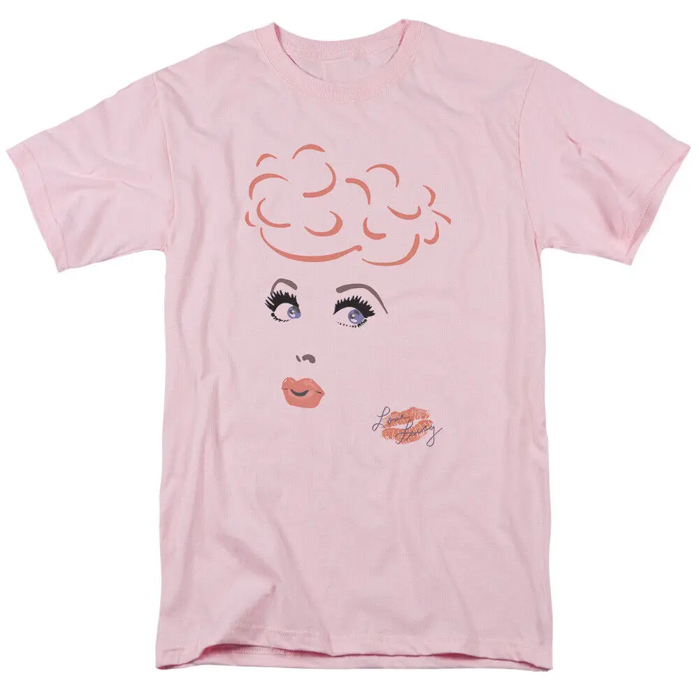 I Love Lucy Eyelashes T Shirt Mens Licensed Classic TV Show Light Pink