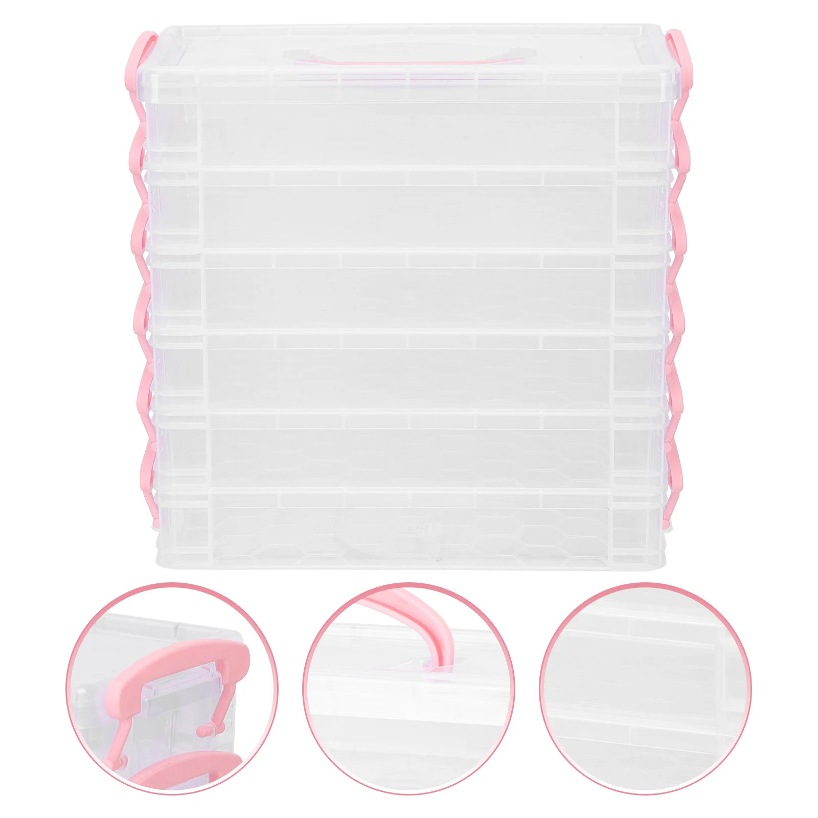 

1Set Stackable Pencil Organizer Large Capacity Portable Pencil Box Plastic Pen Holder for Students Portable Pen Holder