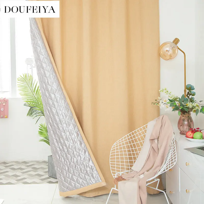 Quilted Soundproof Bedroom Curtains Simple Modern Full Blackout 2023 New Living Room Finished High-end Atmosphere Light Luxury