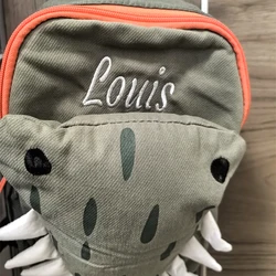 Personalized Name Cartoon Kid's Crocodile Backpack Custom Embroidered Kindergarten Schoolbag Child Travelling Snack Backpacks