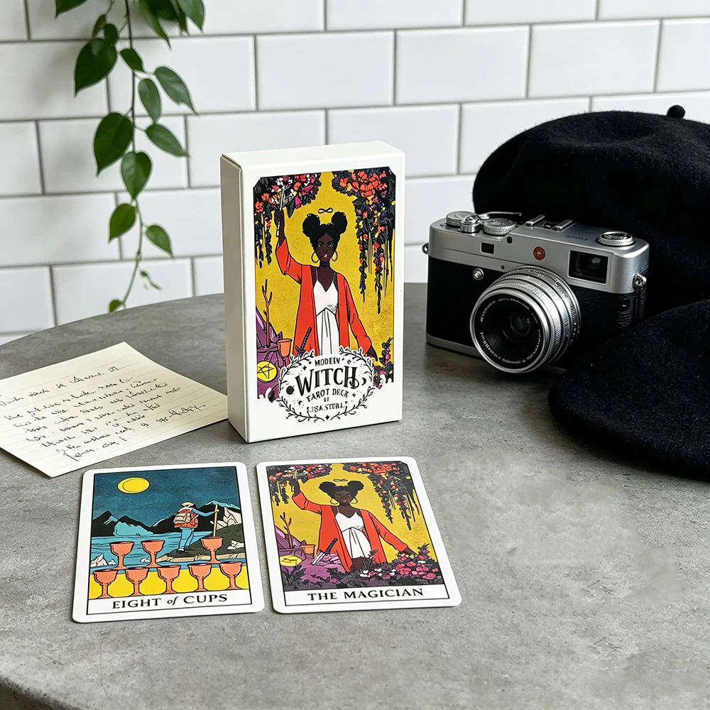 Modern Witch Tarot Deck 78 Tarot Cards English Version Fate Divination Board Game Spiritual Guidance Tarot Deck for Beginners