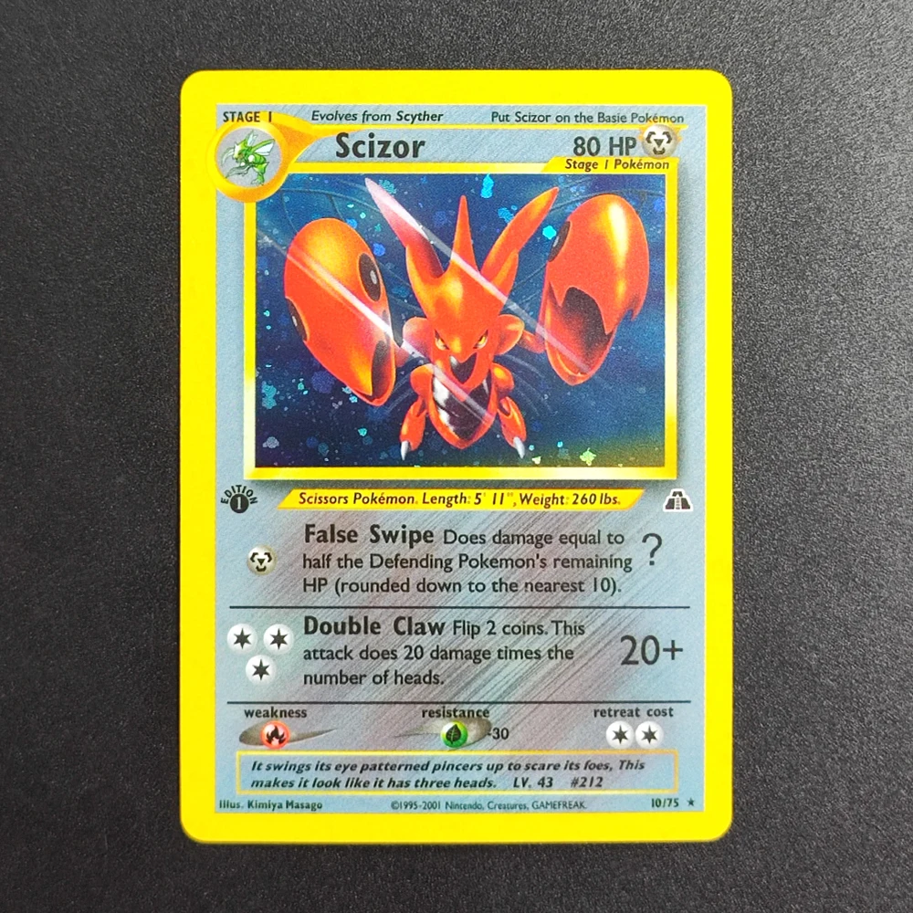 

DIY Proxy Pokemon TCG Card 1999 EN Scizor 10 Super Rare Collectibles Card Single Classic Game Anime Cards Toys