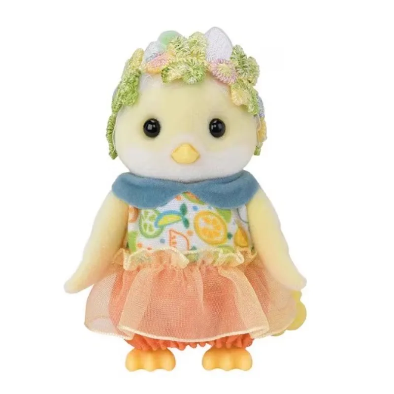 Sylvanian familles aveugle porte-clés figurines originales enfants jouet pour fille agrumes oiseau famille maison de poupée meubles jouets