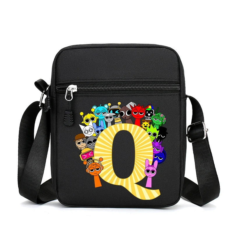 Sprunki المرأة حقيبة كروسبودي أنيمي شخصيات مطبوعة رسالة أكسفورد حقائب كتف الهاتف بسيط المتسوق محفظة حقيبة أطفال هدية جديد #5