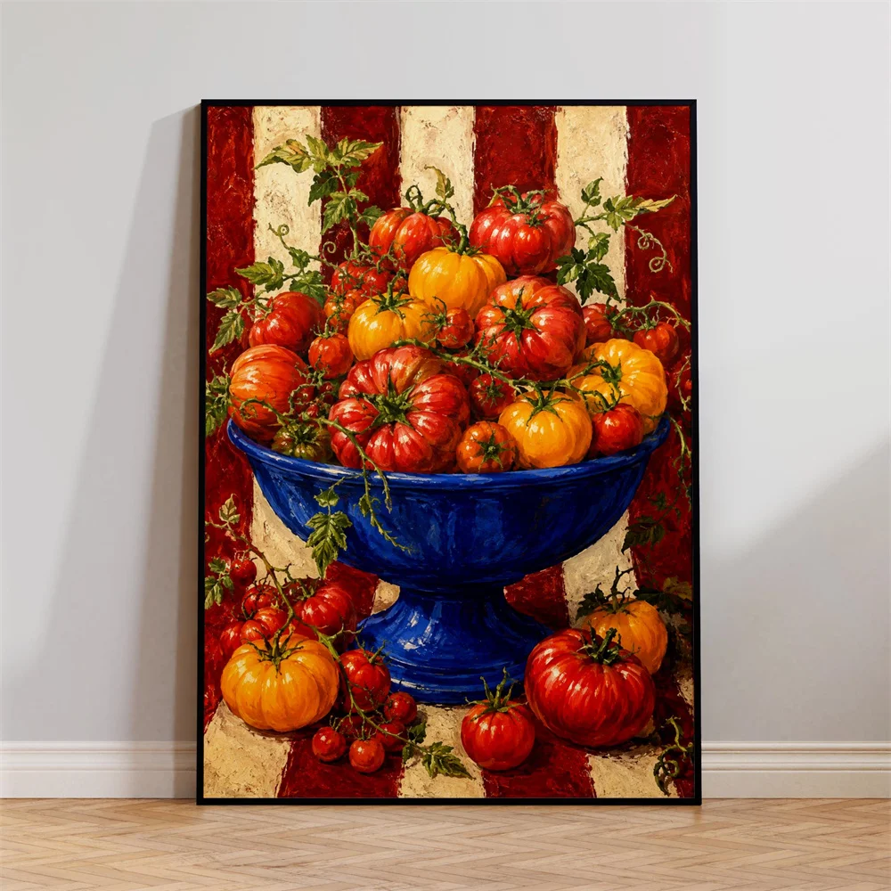 Coastal Oyster and Sea Fish Vintage Seafood Poster – Modern Art Canvas Print for Kitchen and Home Decor