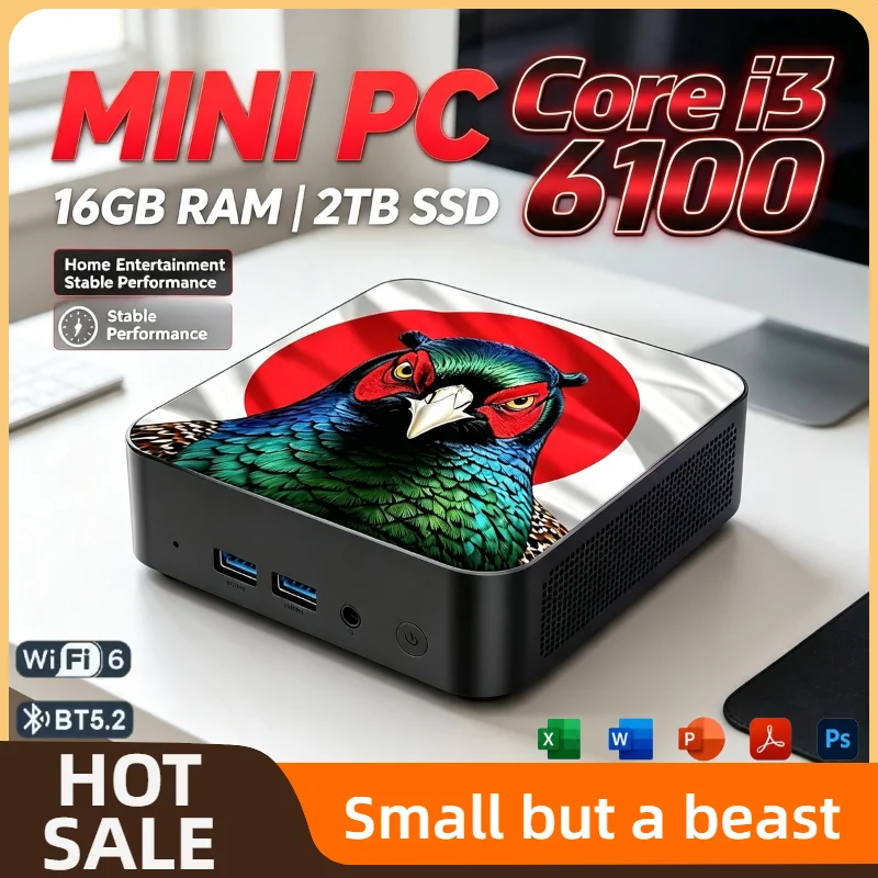 インテル-i3-6100-ミニpc-16gb-ram-2tb-nvme-ssd-トリプル4k-hdmi-wifi6-高効率冷却-コンパクト-ホームオフィス-ミニコンピューター-ホスト-ターボ