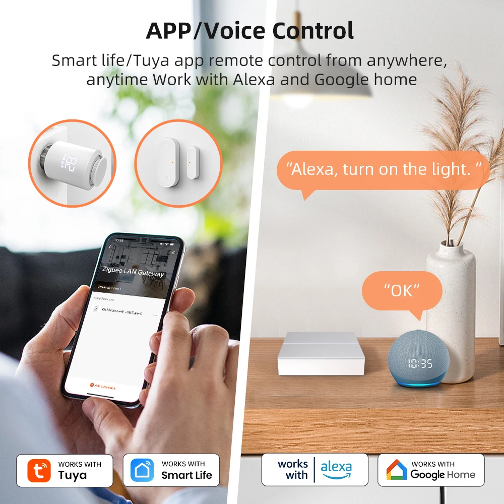 MIUCDA Tuya Zigbee3.0 Gateway Hub Smart Home Bridge dla aplikacji Voice Remote Control Wired Gateway Współpracuje z Alexa Google Home